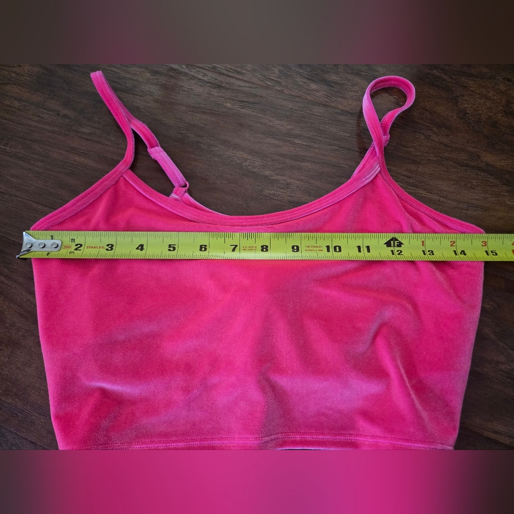 Victoria's Secret PINK Hot Pink Velvet Long Line Bralette Size Medium - Picture 6 of 8